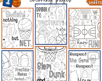 Basketball Tournament Coloring Pages, Basketball-Themed Coloring sheets, Printable Sports Activities