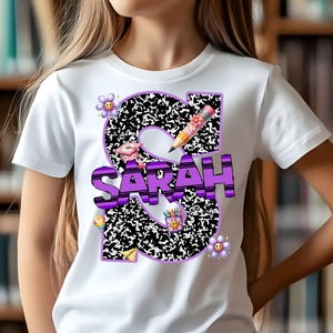 Custom Name PNG for Back to School, Coquette Crayon style lettering, Custom Name PNG, Sublimation Design, Digital Download