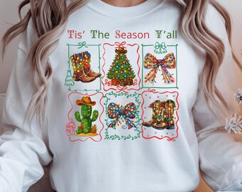 Western PNG, Tis' the Season Y'all, Christmas Holiday Sublimation Design, Digital Download