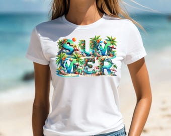 Summer Vibes PNG, Design de plage, sublimation (téléchargement numérique)
