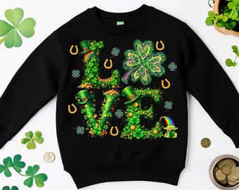 St. Patrick's Day Liebe PNG, LIEBE PNG Design, Kokette Klee PNG, Sublimationsdesign, digitaler Download, glücklicher St. Patrick's Day