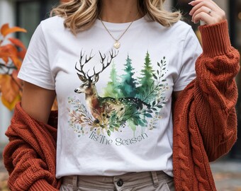 C'est la saison de la chasse PNG, dessinés à la main aquarelle cerf Sublimation Design, chasse saison PNG, c'est la saison PNG, téléchargement numérique
