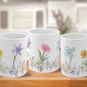 Kwiatowy kubek z ukrytymi przekleństwami w kwiatach, zabawny kubek do kawy, prezent-żart, kubek z przekleństwami, ceramiczny kubek z wulgaryzmami, humor dla dorosłych