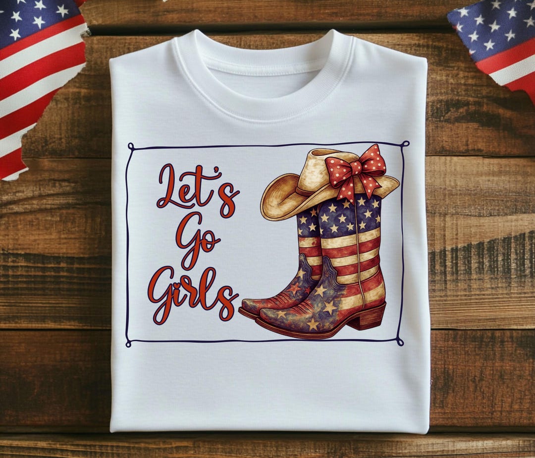 Coquette Cowgirl Boots PNG, American Flag Boots, 4th of July ...