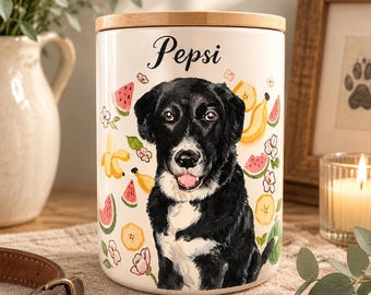 Custom Hand-Painted Ceramic Pet Urn, Cat Portrait Memorial Tribute