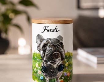 Hand-Painted Pet Portrait Urn, Custom Ceramic Memorial