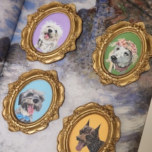 Custom Pet Portraits, Mini paintings, Hand Painted, Dog Paintings, Cat Paintings, Gift for Lover, Pet Memorial, Pet Birthday Gift, Dog Gift