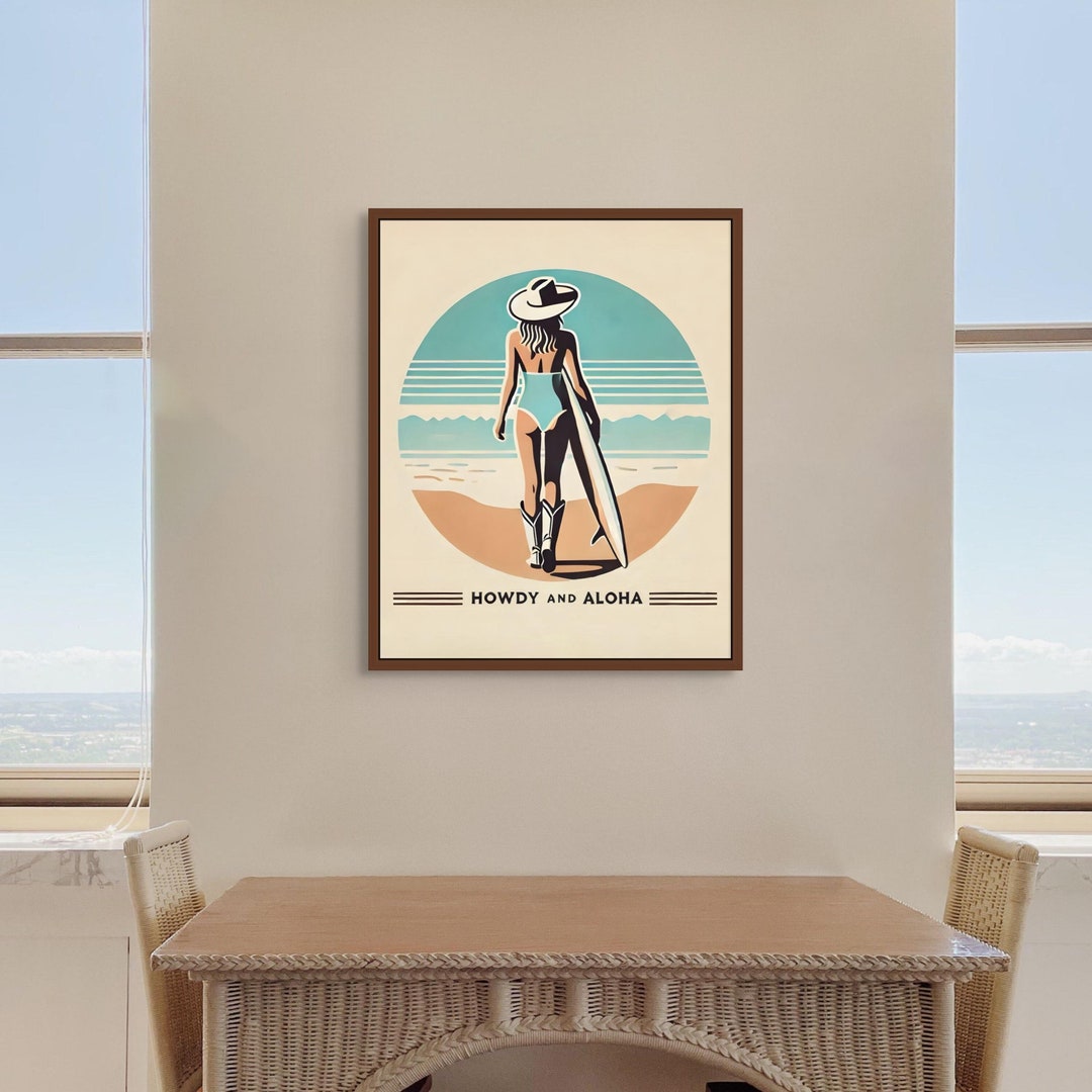 Coastal Cowgirl Wall Art, Trendy Coastal Cowgirl Print, Beachy Coastal ...