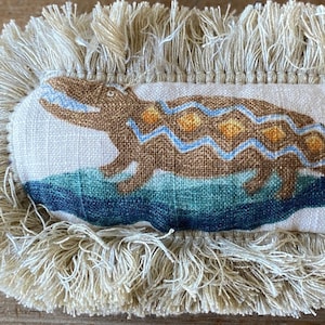 Crocodile Herb Pillow, Alligator Herb Pillow, Brown P Kaufmann &quot;Sultan&#39;s Walk&quot; Fabric Herbal Pillow