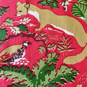 vintage 1974 Brunschwig and Fils « Pook's Hill » Tissu d'ameublement boisé « Pook's Hill », Chutes de tissu Pook's Hill Brunschwig & Fils