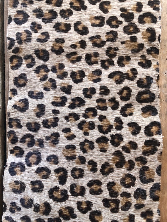 小物 leopard pattern wrinkle stole Vintage Leopard Print Leather Hair on Hide Trim, Vintage