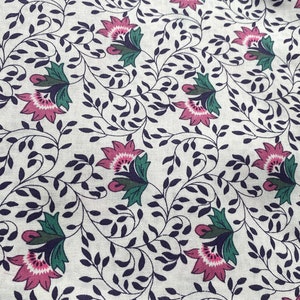 Vintage 1980 French Indienne Fabric, 1980s Jane Austen Dress Fabric, 19th Century Style Fabric, French Fabric