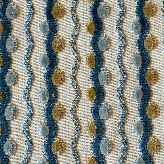 Scalamandré Silks Old World Weavers Lavina Squiggle Bluejay