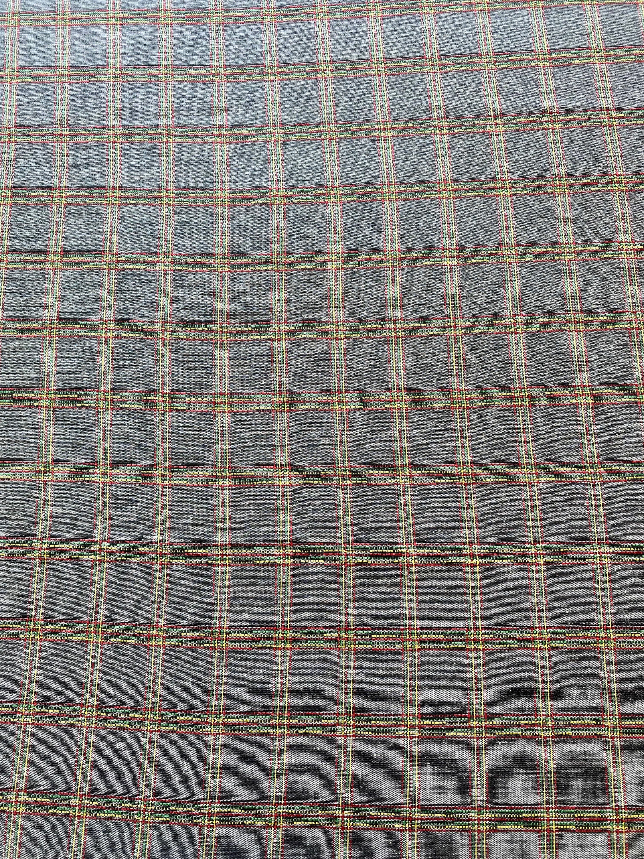 Pure Linen Printed Beige and Black Transparent Fabric