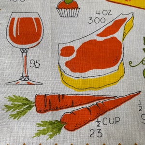 Vintage Calories Tea Towel, Vintage 1970s Tea Towel, Food Tea Towel, Tea Towel image 5