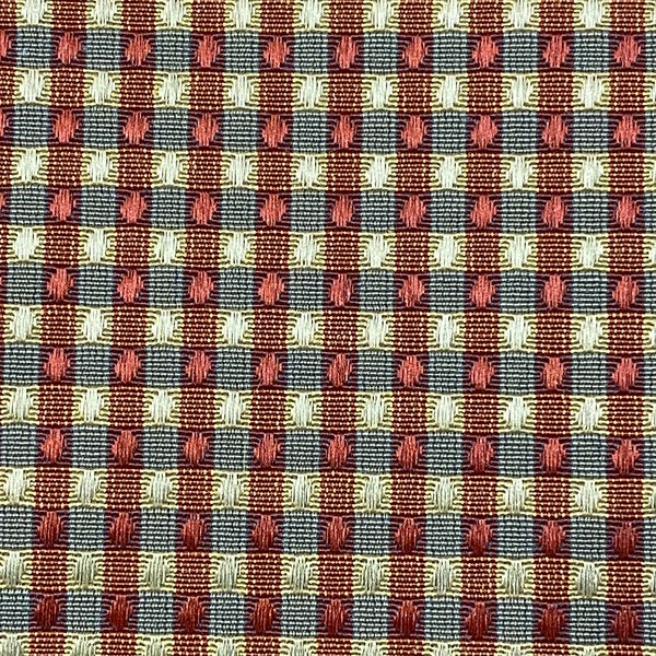 Vintage 1980s Silk Red and Blue Plaid Upholstery Fabric, Williamsburg Style Plaid Silk Fabric, Vintage Plaid Silk Fabric