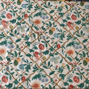 Cottage Core Fabric, Vintage 1990 "Isabela Trellis" Chintz by E. C. Carter, Vintage 1990s Trellis and Gourd Fabric, Vintage Trellis Chintz Fabric, Granny Chic Fabric