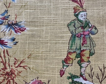 Vintage 1980s Yellow Chinoiserie Fabric BTY, Vintage Chinoiserie Fabric BTY, Vintage Chinoiserie Fabric, Vintage Chinoiserie, Sangier Fabric