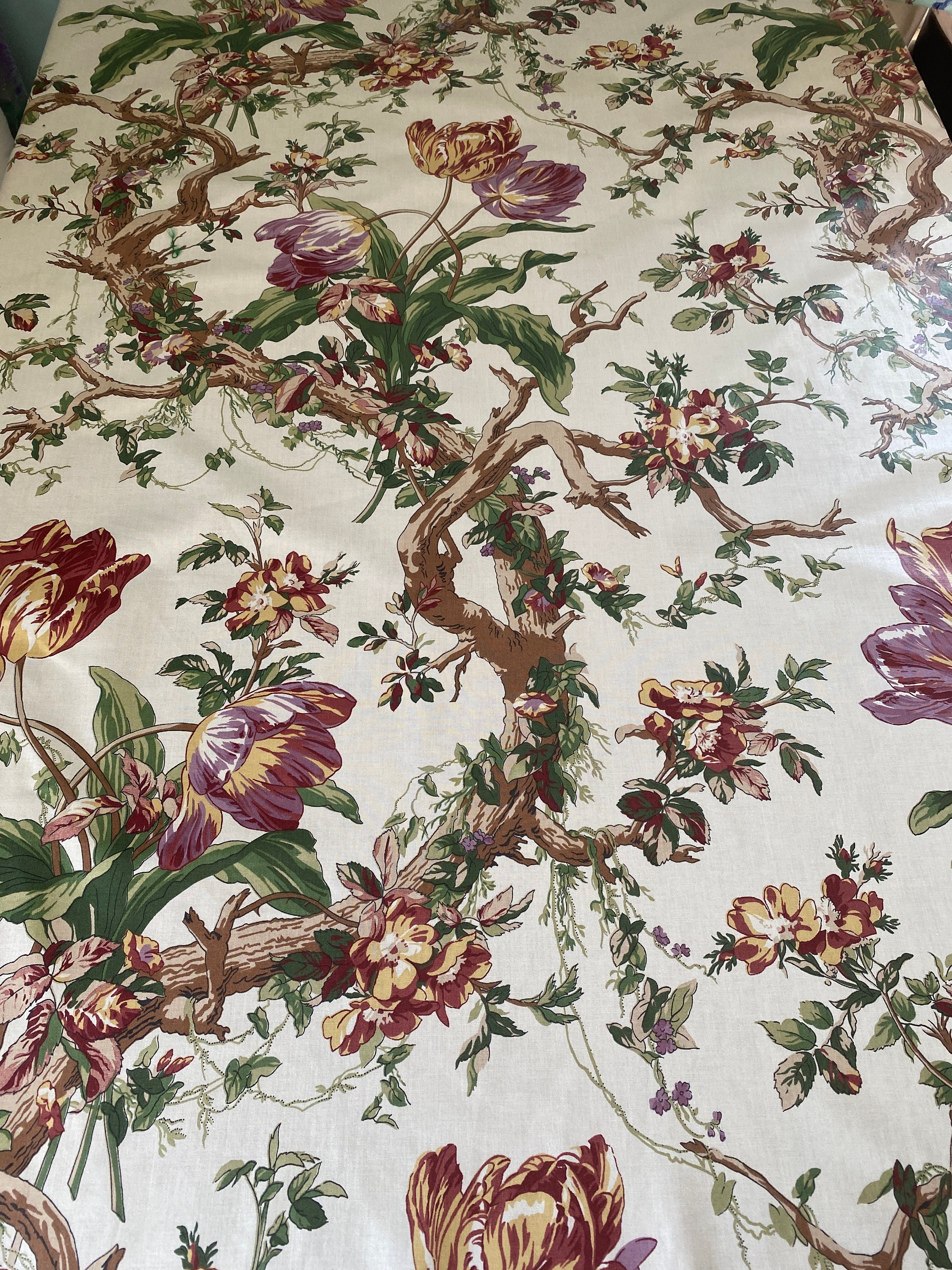Vintage Kingsway Fabric La Giocanda Floral Chintz Yellow BTY