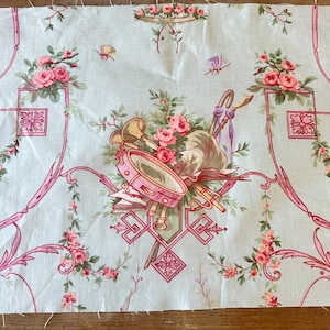 Vintage 1981 Lee Jofa "Revel" Chintz Stoffreste, Vintage Lee Jofa Floral Swags Stoffrest, Vintage Lee Jofa Arabesque Stoffreste