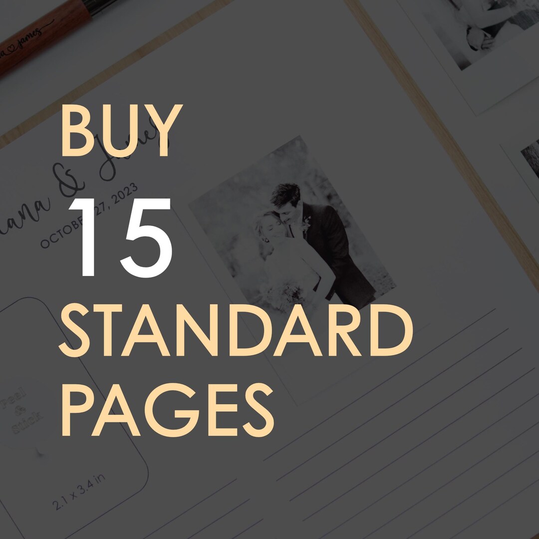 Buy 15 Standard Pages for Your Guestbook Etsy Canada