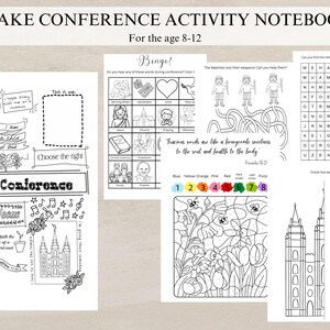 Cuaderno de actividades de la conferencia de estaca para niños de primaria de 4 a 7 años