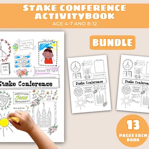 Stake Conference Activity Notebook For Primary Children BUNDLE | Activity Book For Age 4-7 And 8-12 | LDS Stake Conference Primary Activity