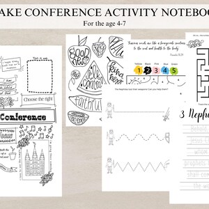 Cuaderno de actividades de la conferencia de estaca para niños de primaria de 4 a 7 años