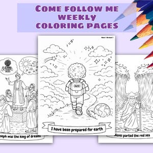 Come Follow Me Weekly Coloring Pages Jan-Apr – Coloring Pages for LDS Kids & Families – Family home evening LDS | Come follow me study help