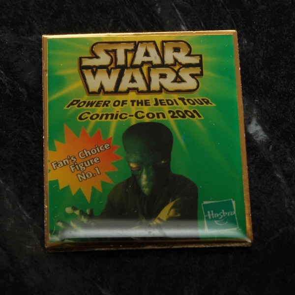 Star Wars Power Of the Jedi Tour Comic-Con 2001 Pin Enamel Gold Tone Metal