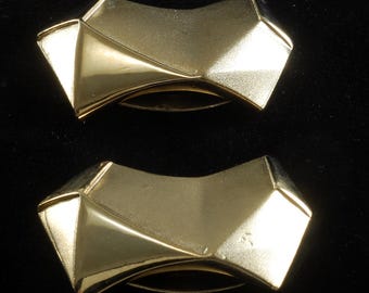 Vintage Gold Tone Metal Geometric Shoe Clips Accessories