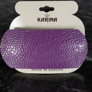 Vintage Hair Barrette Karina Made in France Pebbled Purple Painted Metal