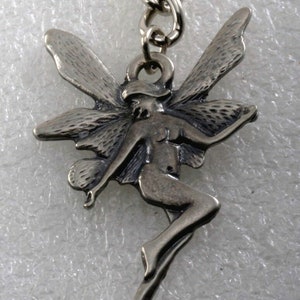 Vintage Fairy Key Chain SIlver Metal Wings Fae Key Fob Ladies Accessories