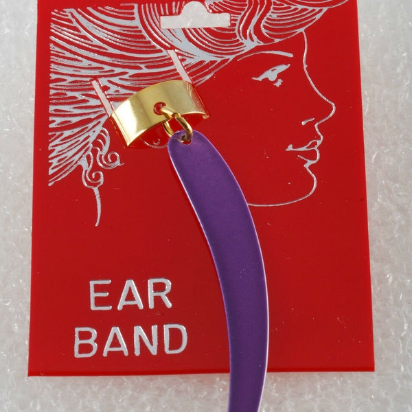 Vintage Retro Ear Band Ear Cuff Purple Shard Shaped Jewelry