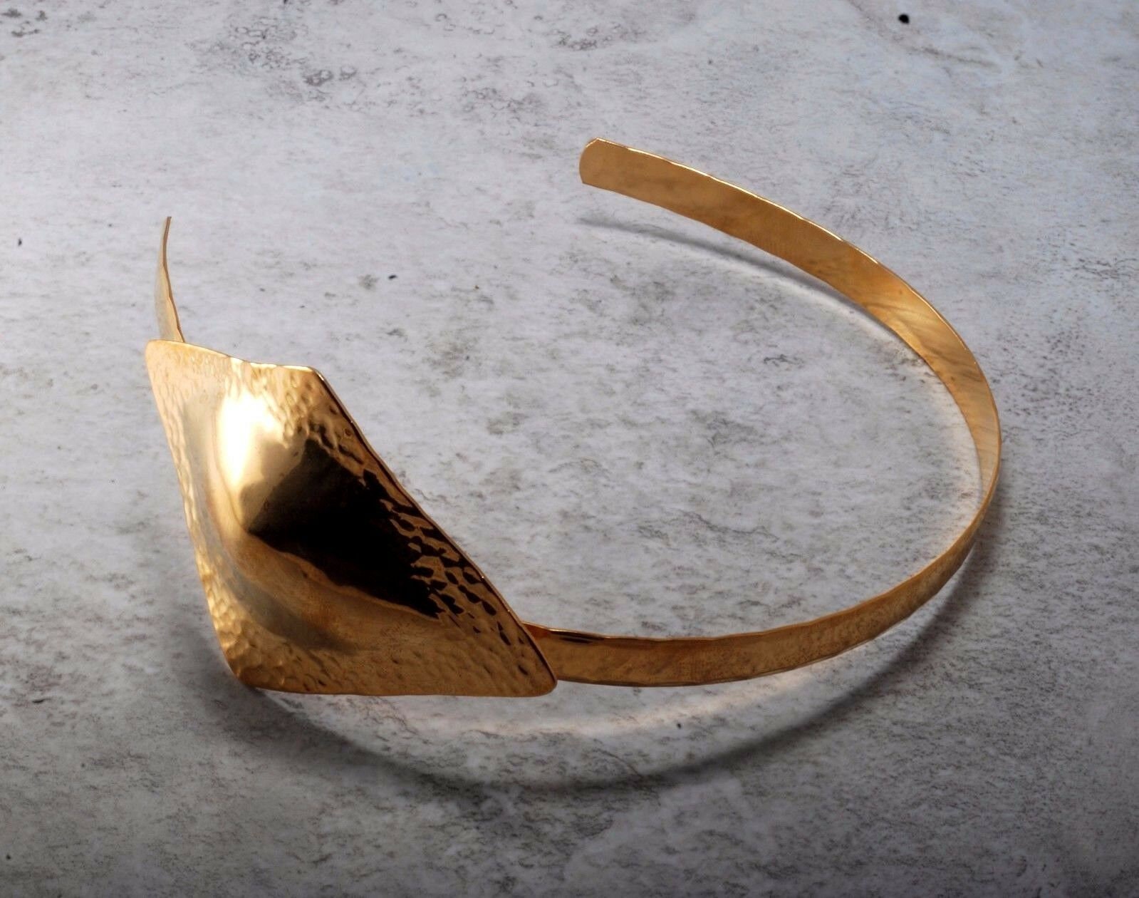 Vintage Statement Headband Kirks Folly DESIGNER Vintage Kirks Folly Yellow Gold-Plated Hair Headband  main image 2