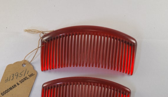 Vintage Hair Comb Side Comb Lot of 2 Signed "Good… - image 4