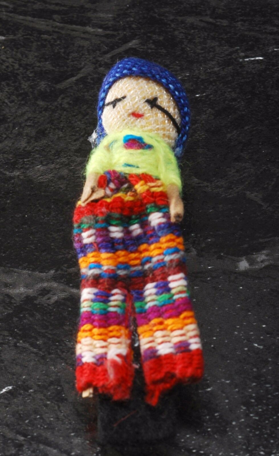 old Hair Accessory Worry Dolls Barrette Guatemalan Worry Dolls vintage barrette 5 Worry Dolls