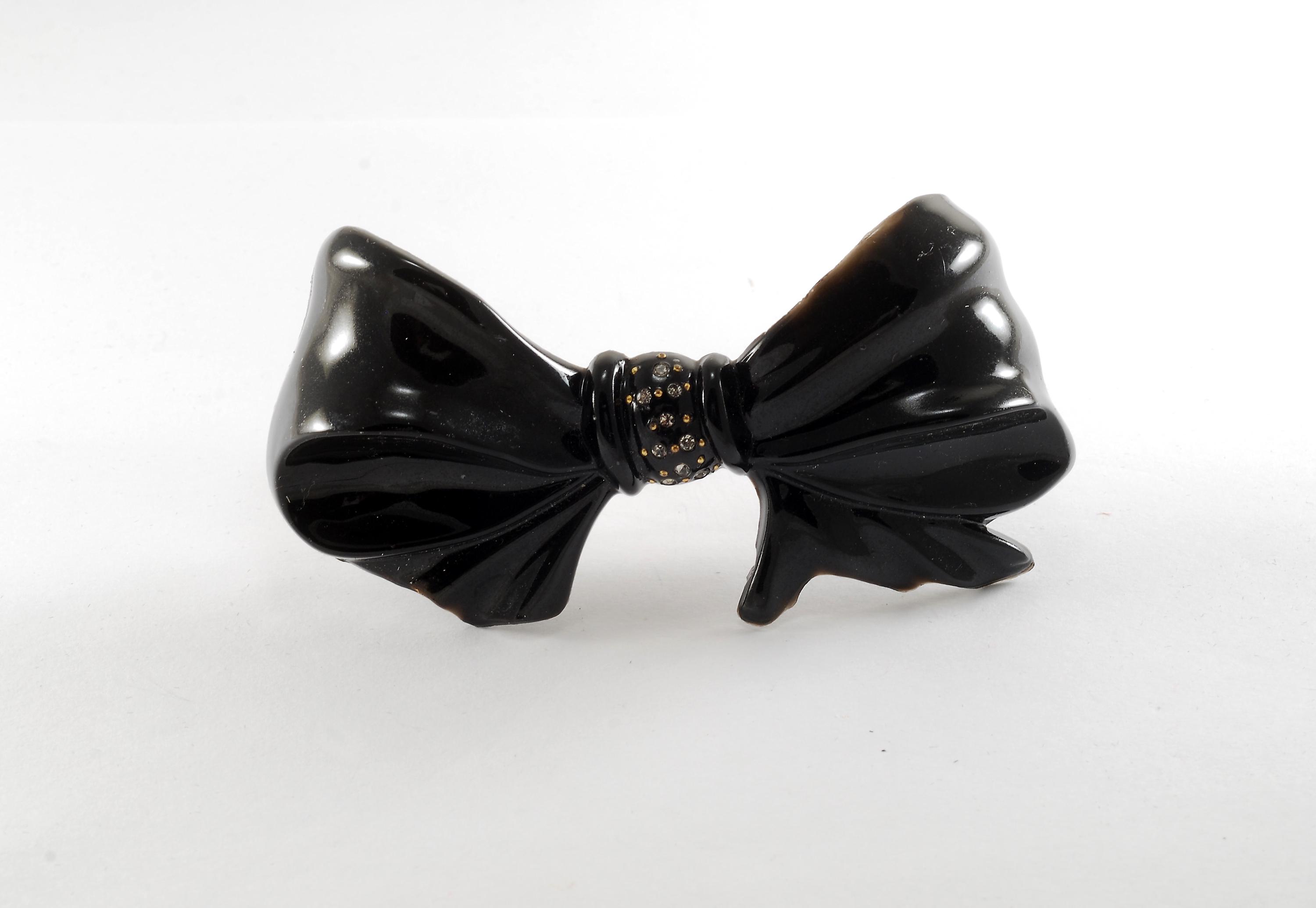 Vintage Dark Romantic Tulle Bow Barrette Made in France Glass Stone il_fullxfull.6673440808_t9b6.jpg main image 3