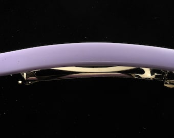 Vintage Hair Barrette Purple Plastic and Metal Hair Accessory 3 1/2" x 1/2"