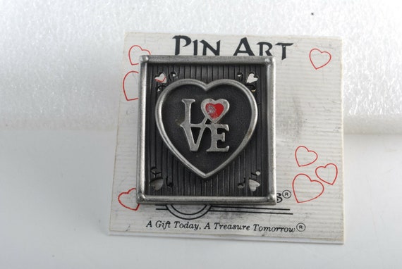 Pin Art Spoontiques Brooch Pin Heart Love in a Fr… - image 1