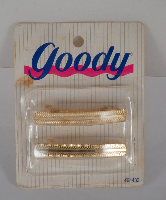 Vintage Goody Hair Barrettes 1993 Pair Gold Tone  