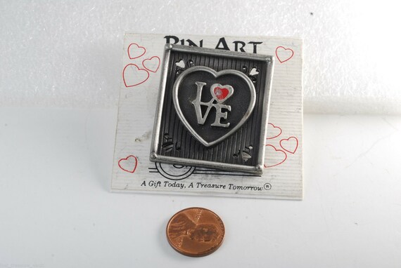 Pin Art Spoontiques Brooch Pin Heart Love in a Fr… - image 3