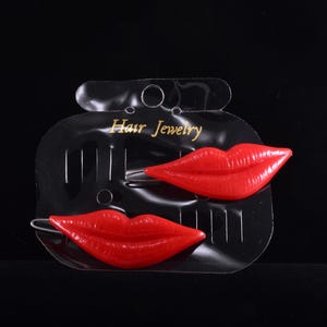 Hair Barrette Red Lips - Etsy
