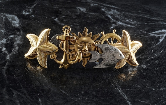 Vintage Hair Barrette Decorative Nautical Design … - image 1