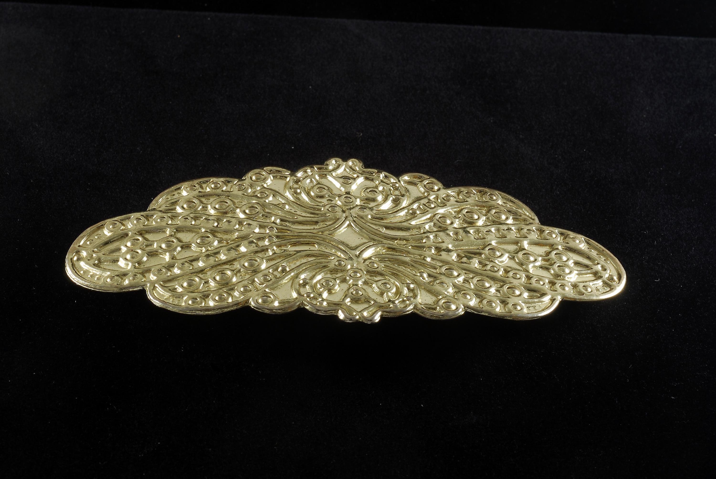 Vintage Hair Barrette Gold Tone Metal Decorative Hair 