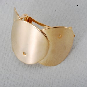 Presilha de cabelo vintage de metal banhado a ouro feita na França, acessório de cabelo rabo de cavalo