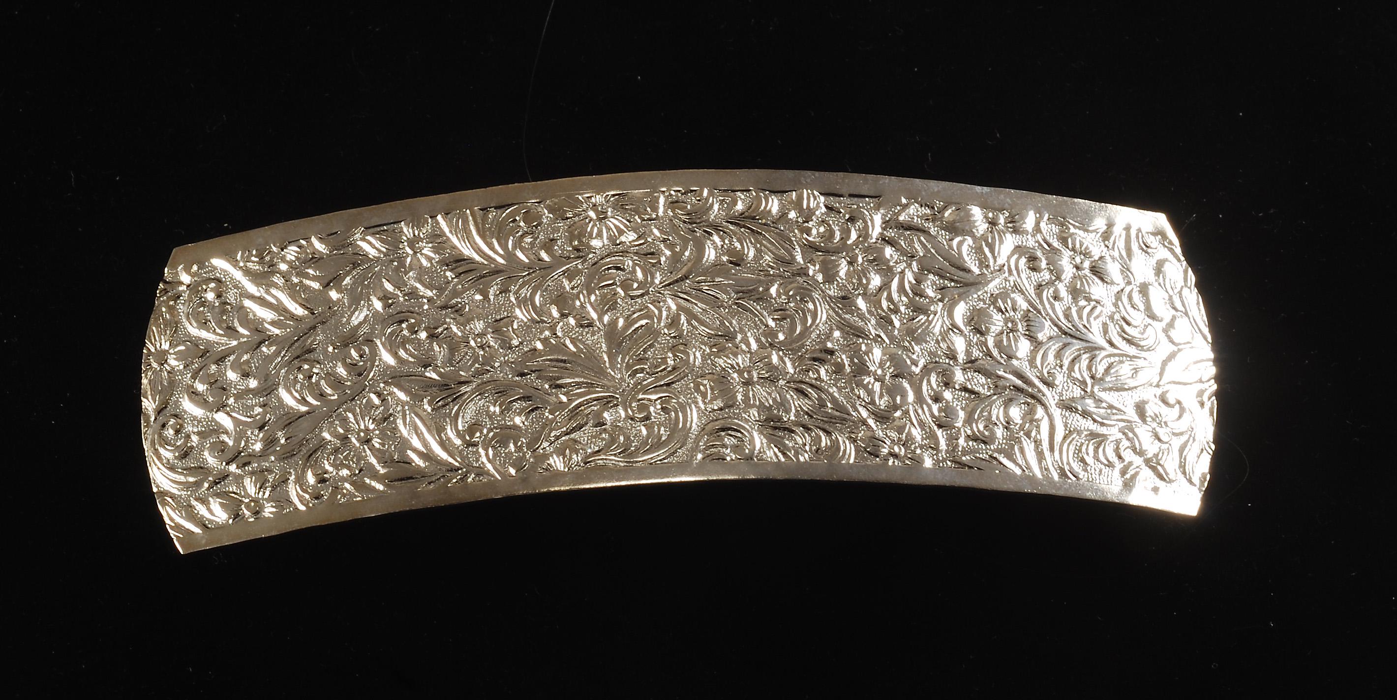 Vintage Hair Barrette Silver Tone Metal Made in France  display picture 2