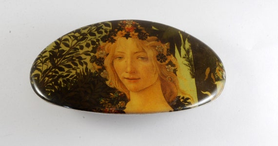 Vintage Hair Barrette Unique Lady in the Leaves H… - image 1