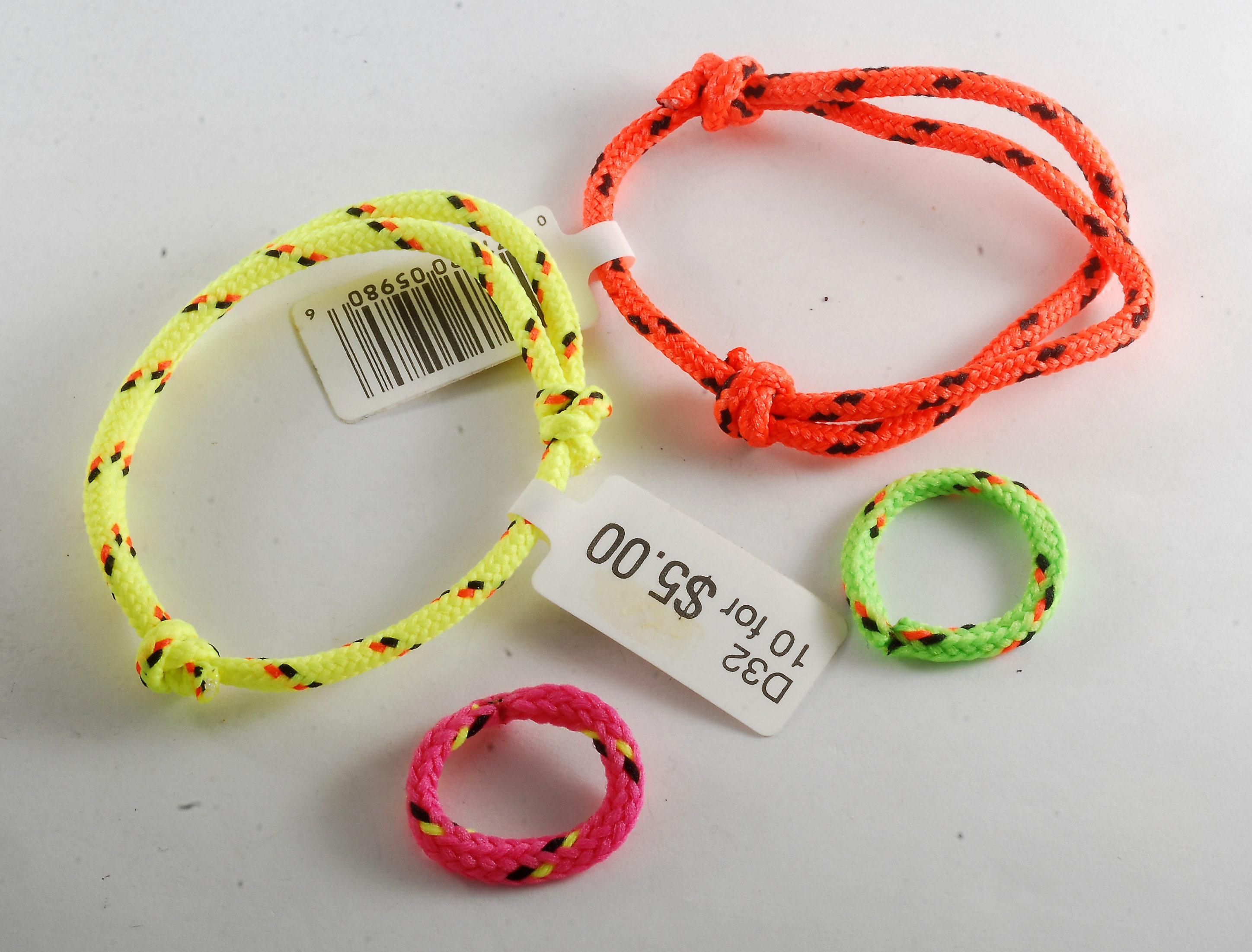 Vintage 1980's Friendship Bracelets Rings 4 Piece Lot Assorted