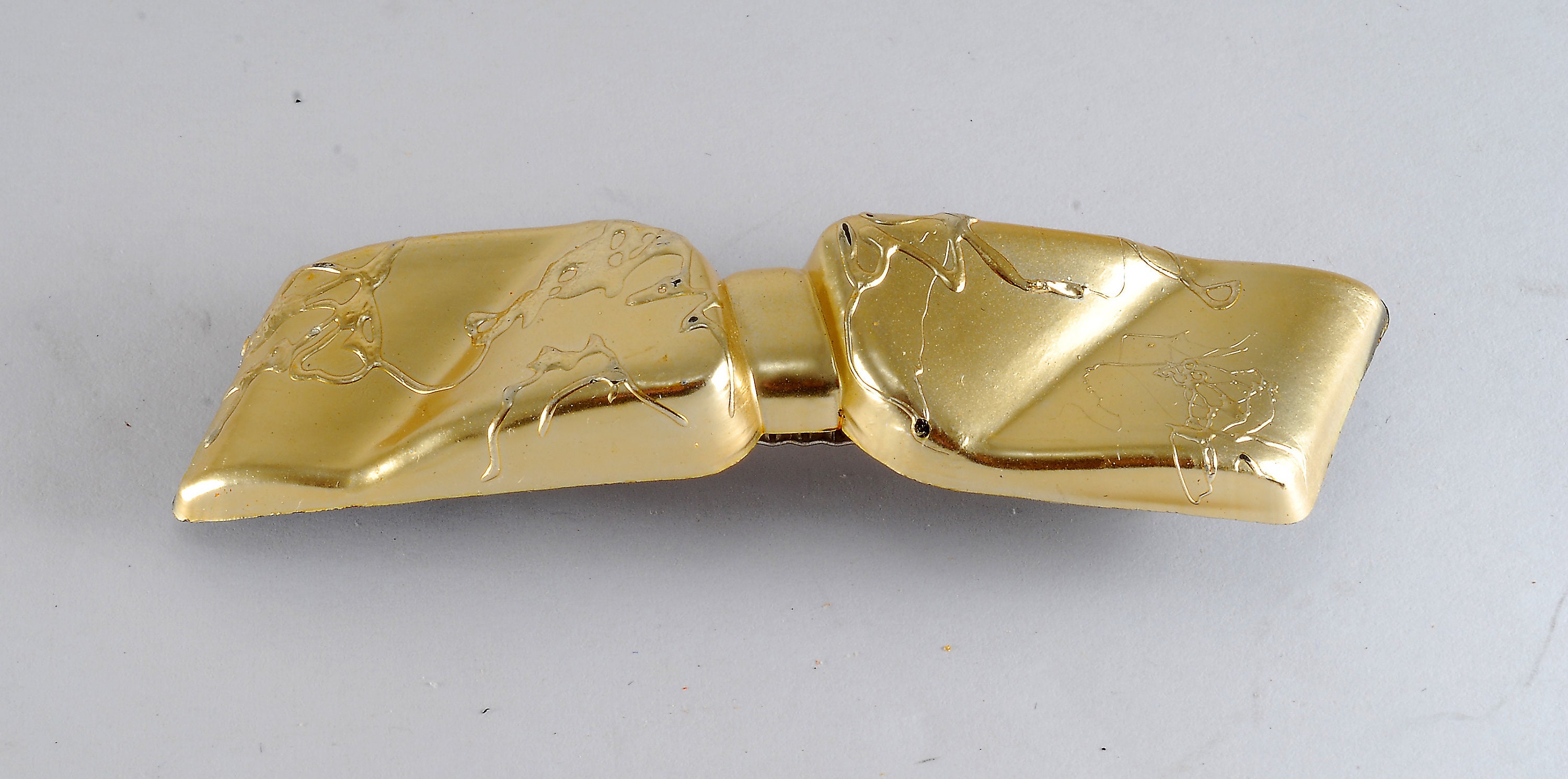 Vintage Hair Barrette Goody Accents Gold Tone Bow 1987 New  display picture 1